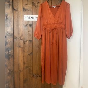 size Med Baltic Born rust colored midi dress. Worn 1x for family photos.